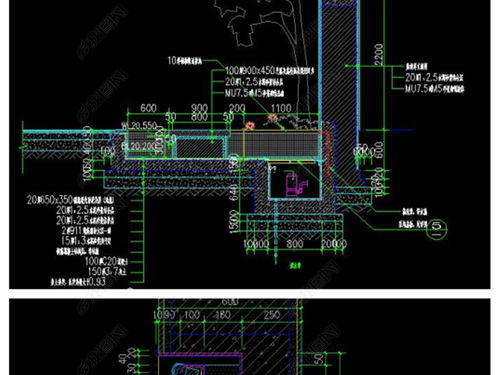 精品園林景觀跌水景觀墻水景墻水池景觀全套cad施工圖 建筑 結(jié)構(gòu)